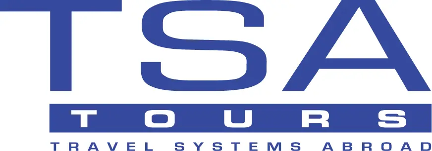 A blue and white logo of the system