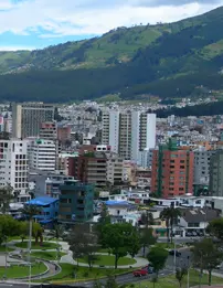 A view of the city from above.