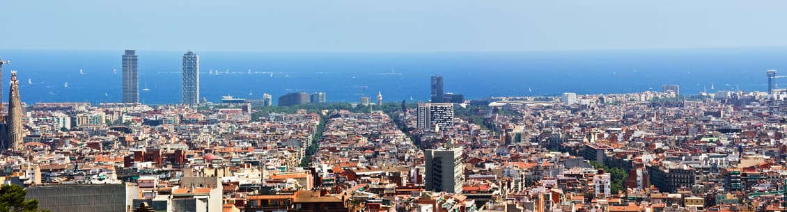 A view of the city from above.