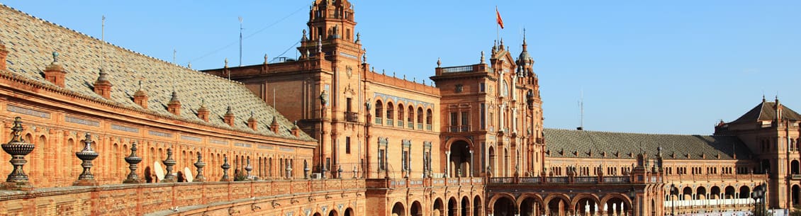 A large building with many arches and columns.