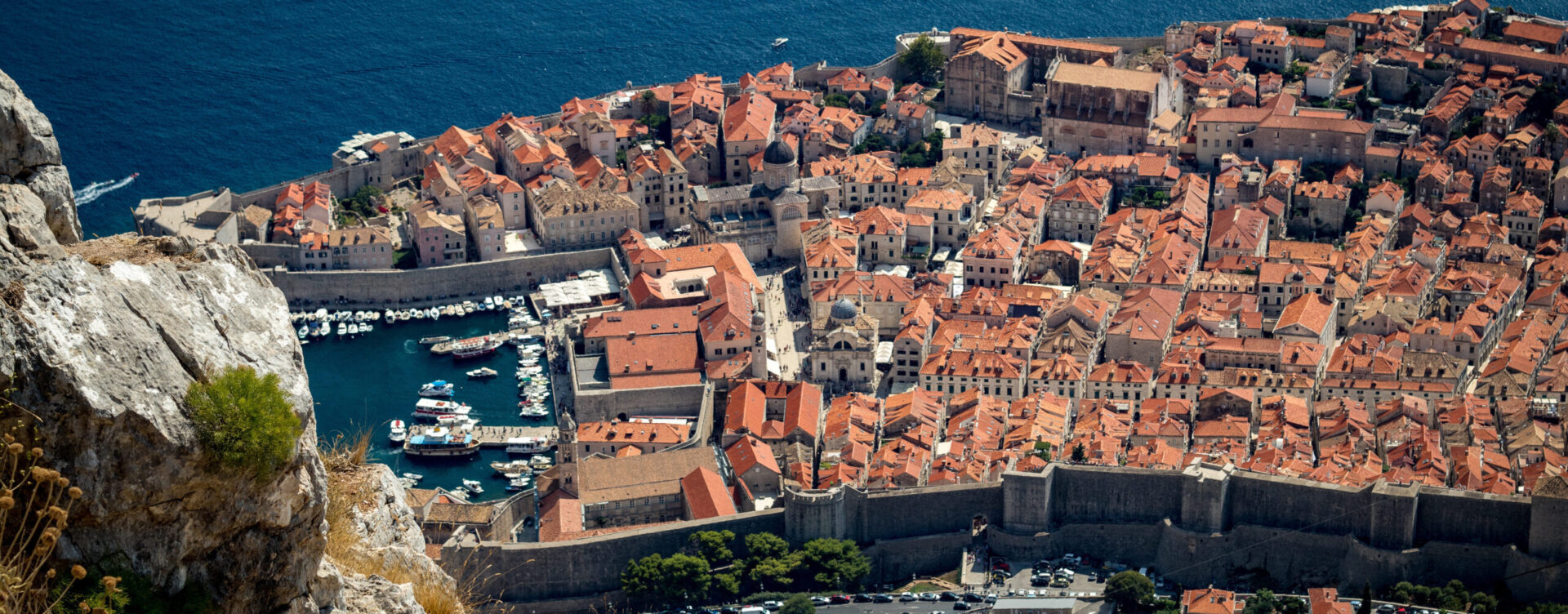 Aerial view of Dubrovnik's old town.